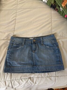 2.1 Denim Blue Washed Mini Skirt
